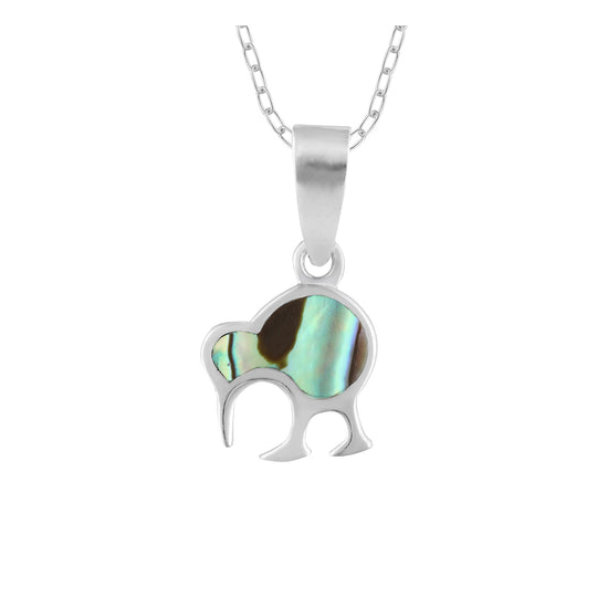 Paua Kiwi Necklace Silver