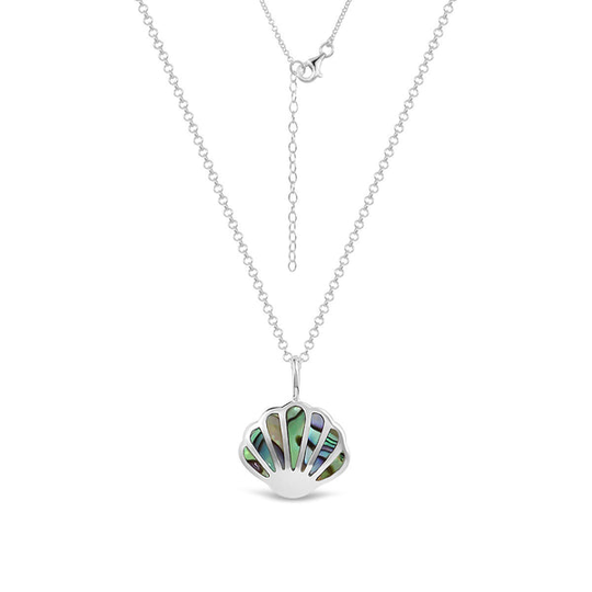Paua Shell Necklace Silver