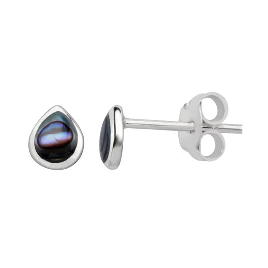 Paua Teardrop Studs Silver
