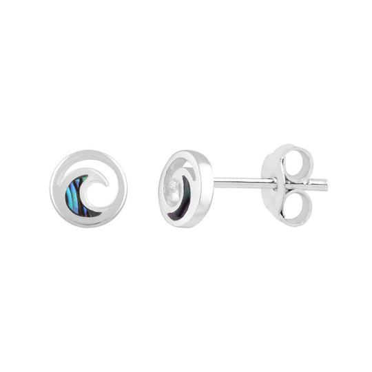 Paua Koru Studs Silver