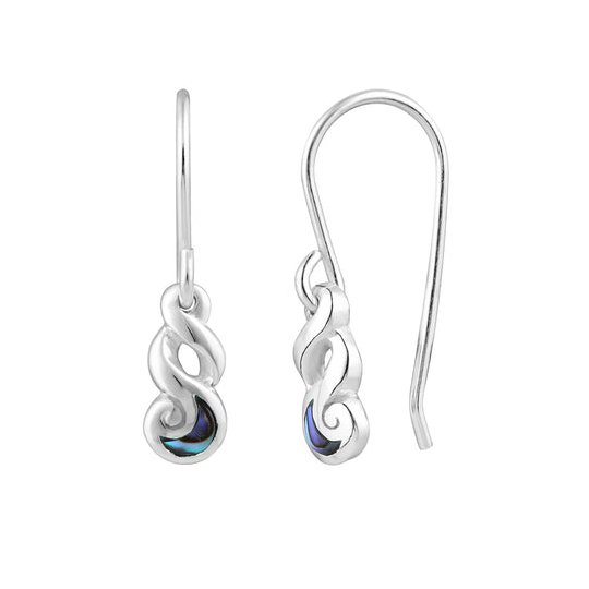 Paua Twist Earrings Silver