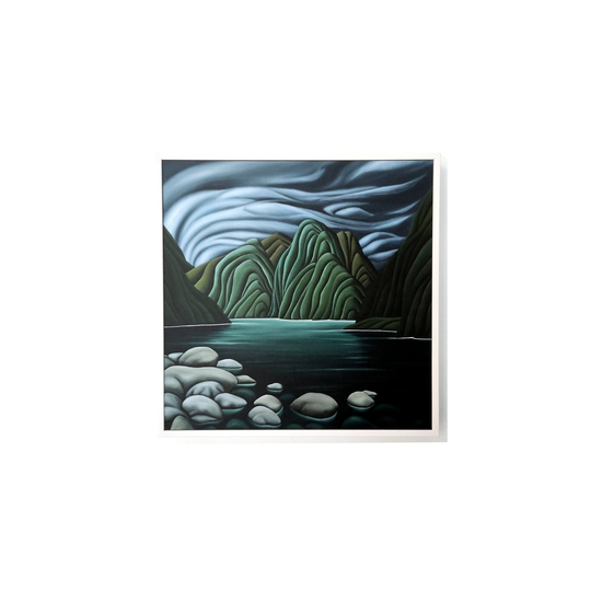 Dark Waters Print Box Frame White