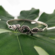 Floral Pounamu Hinged Cuff Bracelet-jewellery-The Vault