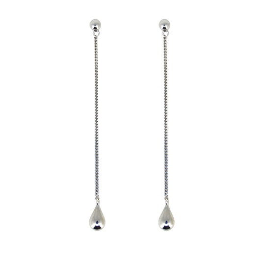 Droplet Drop Earrings Silver