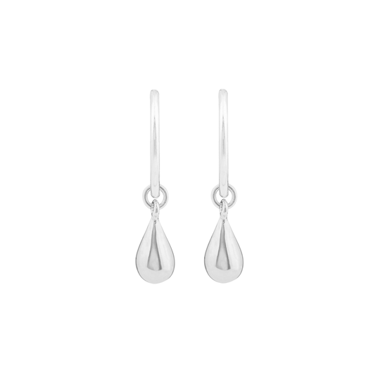 Droplet Sleepers Earrings Silver