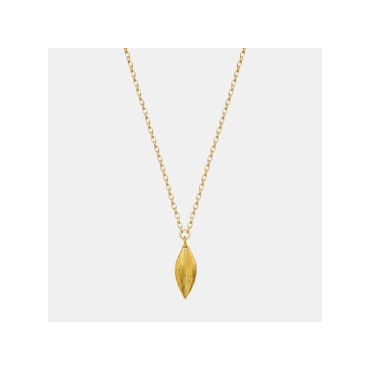 Simple Leaf Chain Necklace Gold Plate