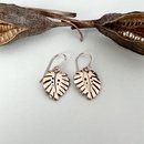 Monstera Earrings Bronze