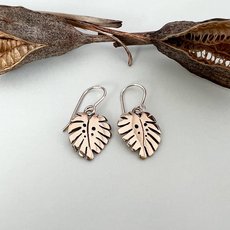 Monstera Earrings Bronze-jewellery-The Vault