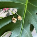 Monstera Earrings Bronze