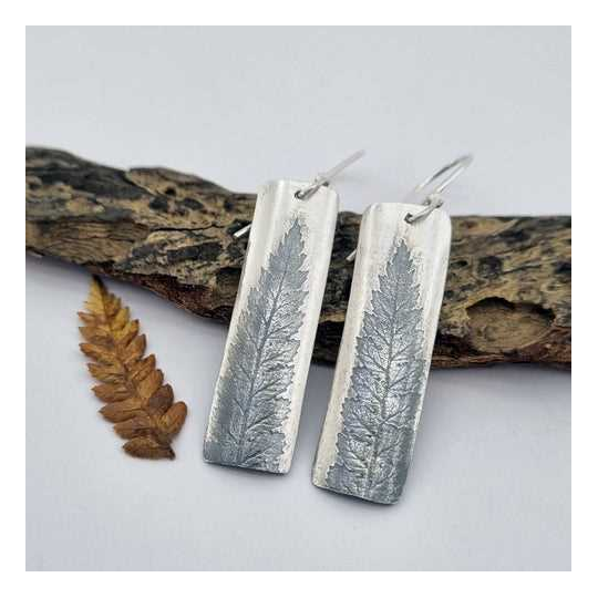 Large Fern Print Earrings