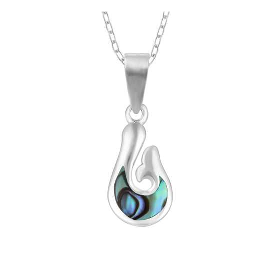 Paua Hook Necklace Silver