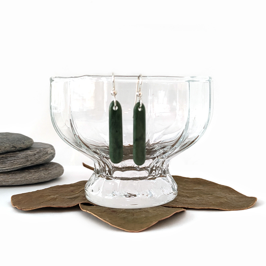 Pounamu Earrings Silver Hooks