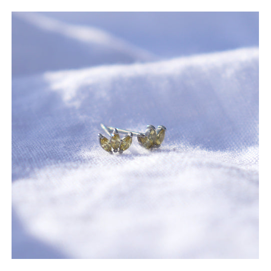 Kowhai Gem Studs Silver