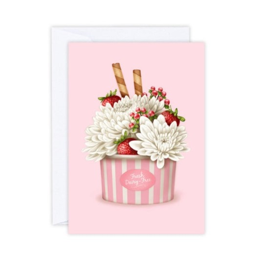 Strawberries & Chrysanthemums Card