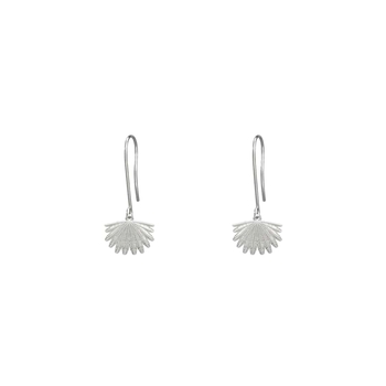 Mini Fan Tail Hook Earrings Silver-jewellery-The Vault