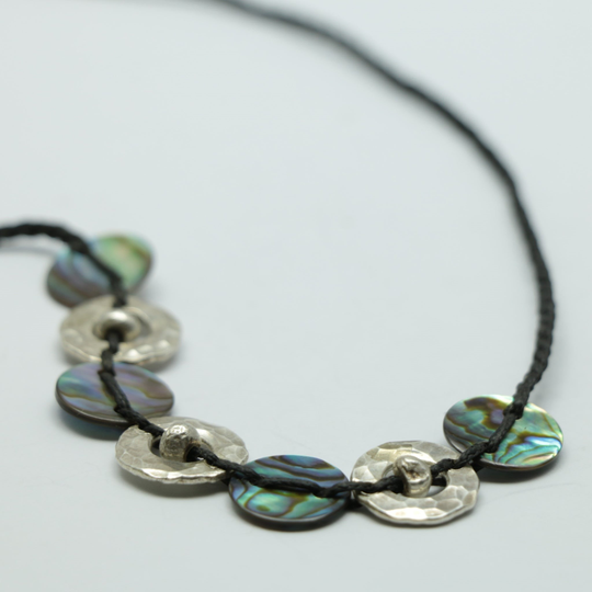 7 Piece Paua+Silver Amionga Necklace