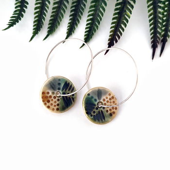 Porcelain Earrings Small Disc 