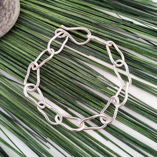 Organic Shaped Link Bracelet Silver