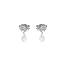 Fan Tail Pearl Studs-jewellery-The Vault
