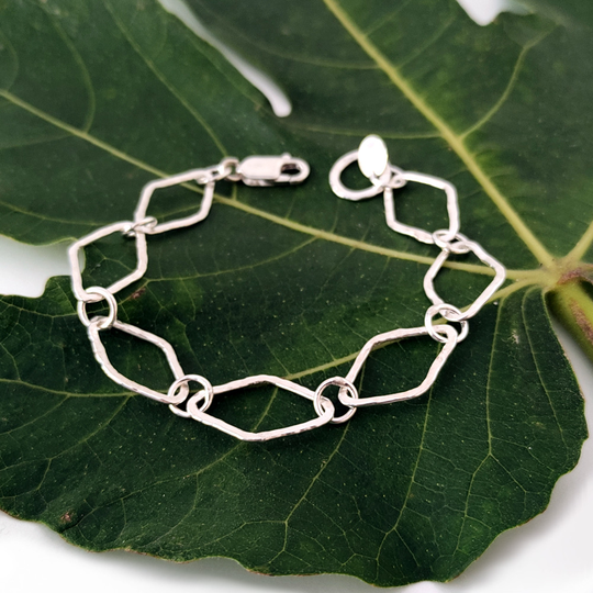 Silver Diamond Link Bracelet