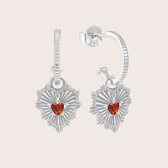 Lovelight Hoop Stud Earrings Silver