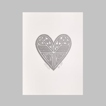 Aroha Wood Cut Print Silver-artists-and-brands-The Vault