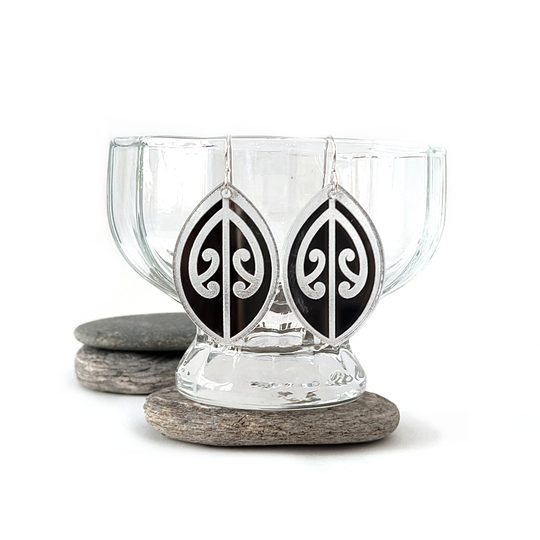 Acrylic Earrings Kowhai Silver