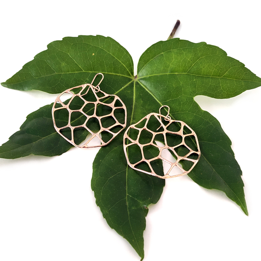 Spore Earrings Round Xtra Large Gold Plate