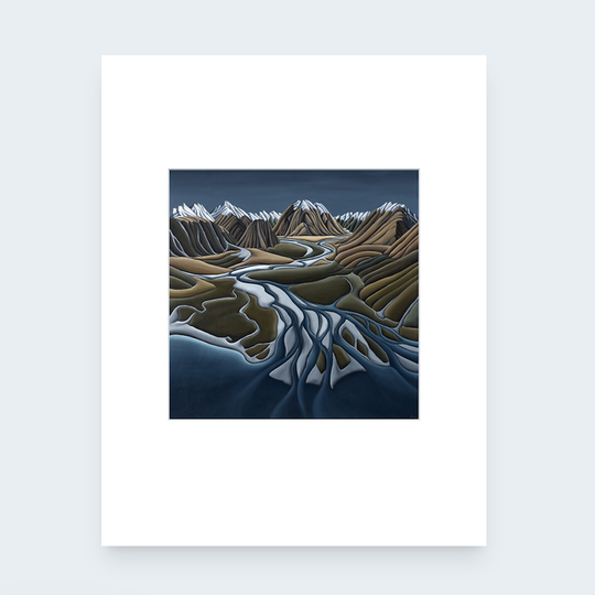 Matted Print Head of Lake Ohau