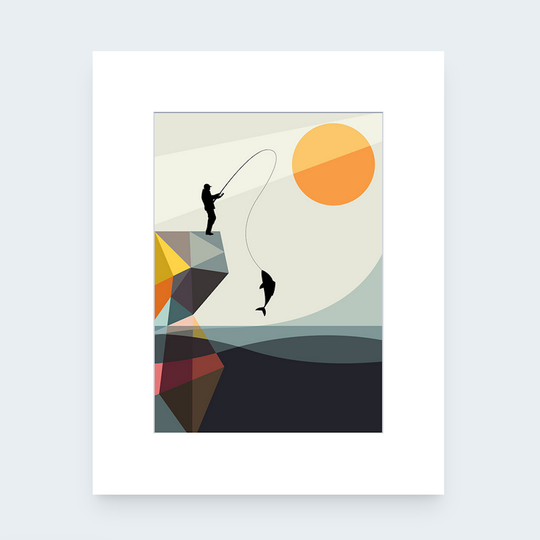 Gone Fishing Matted Print 