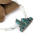 House Necklace Brass Copper Patina