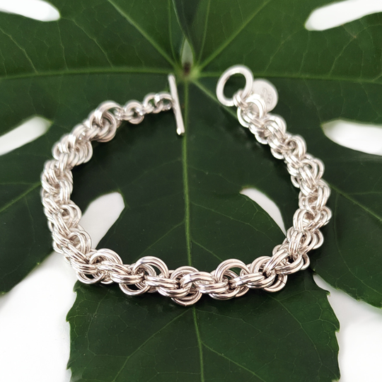 Helix Chainmaille Bracelet Silver