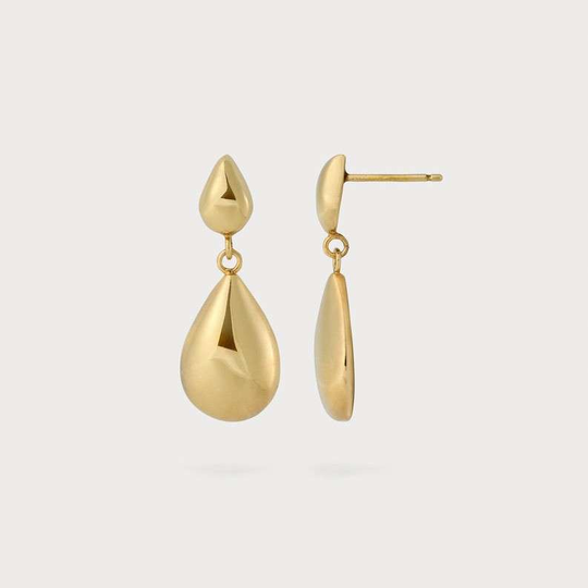 Rainfall Stud Earrings Gold Plate