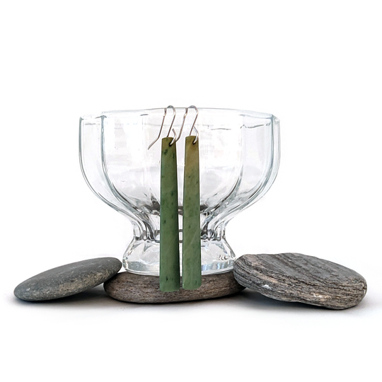 Pounamu Earrings Silver Hooks