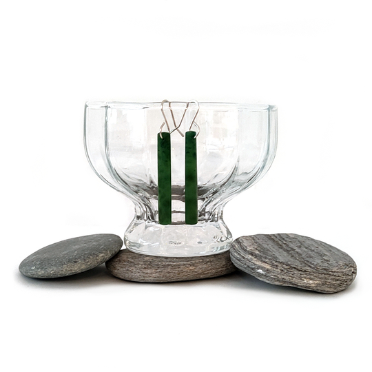 Pounamu Earrings Silver Hooks