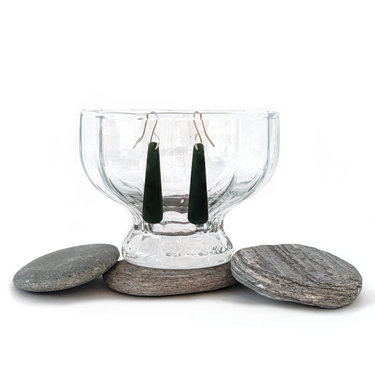 Pounamu Earrings Silver Hooks 