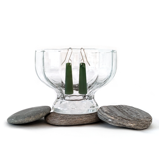 Pounamu Earrings Silver Hooks 