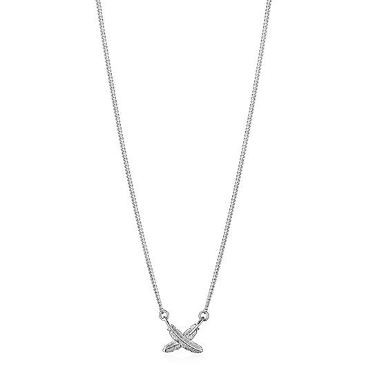 Mini Feather Kisses Pendant Silver
