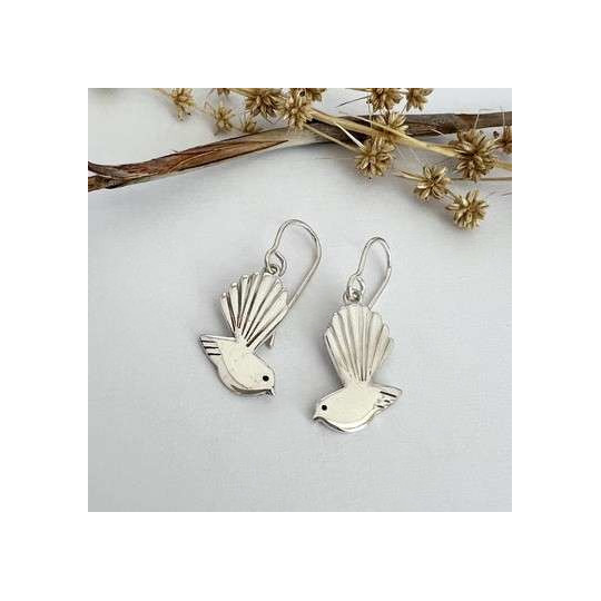 Piwakawaka Earrings Silver