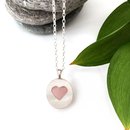 Rose Quartz Oval Heart Cut Out Pendant