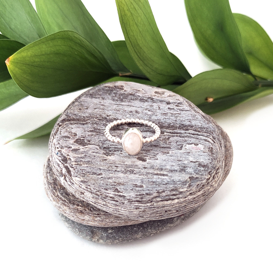 Moonstone Small Ball Band Ring