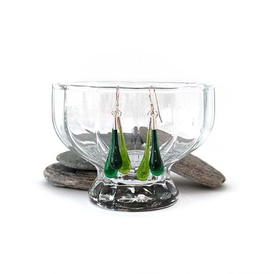 Eardrop Cluster Earrings Green