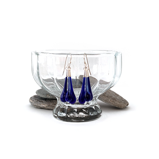 Eardrop Cluster Earrings Blue