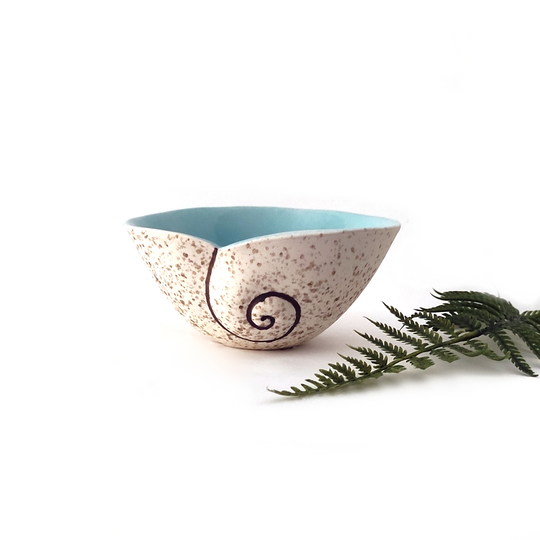 Spiral Koru Bowl Aqua