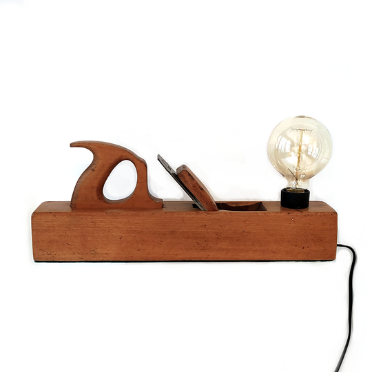 Restored Carpenter Plane Lamp J.E. Morrison and Son