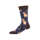 Men's Socks Corgi Butt Blue Heather