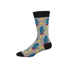 Men's Socks Chrarge of the Robots Light Gray Heather-artists-and-brands-The Vault
