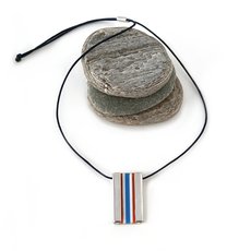 Orange Blue White Acrylic Aluminium Pendant-jewellery-The Vault