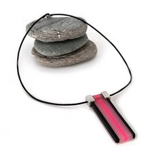 Black Opal Pink Acrylic Aluminium Pendant-jewellery-The Vault