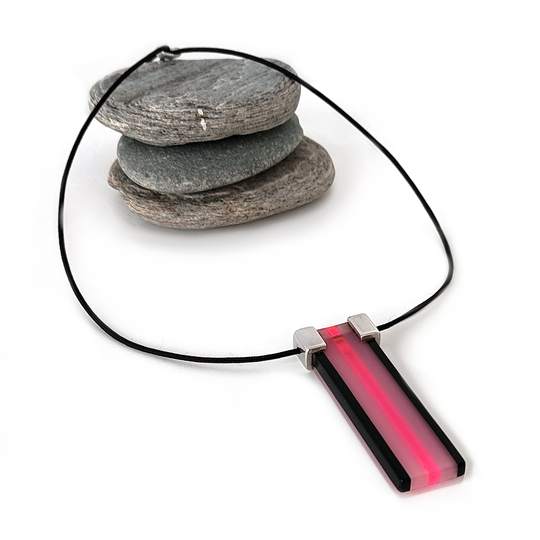 Black Opal Pink Acrylic Aluminium Pendant